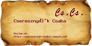 Cseresznyák Csaba névjegykártya