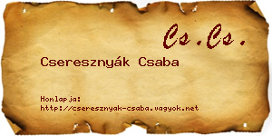 Cseresznyák Csaba névjegykártya